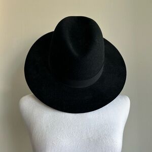 ANINE BING Wool Fedora Hat - L, Black